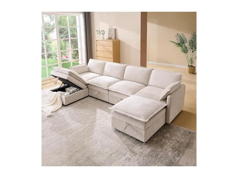 wow97e W0568 Cloud Couch Ottoman with Storage Light (Open Box) - Image 1