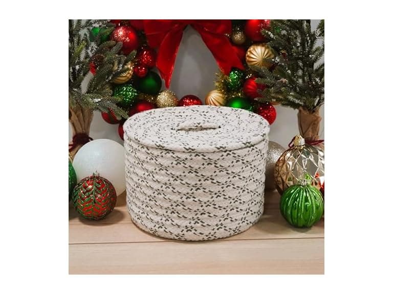 Colonial Mills Wool Lidded Crock Basket - Image 1