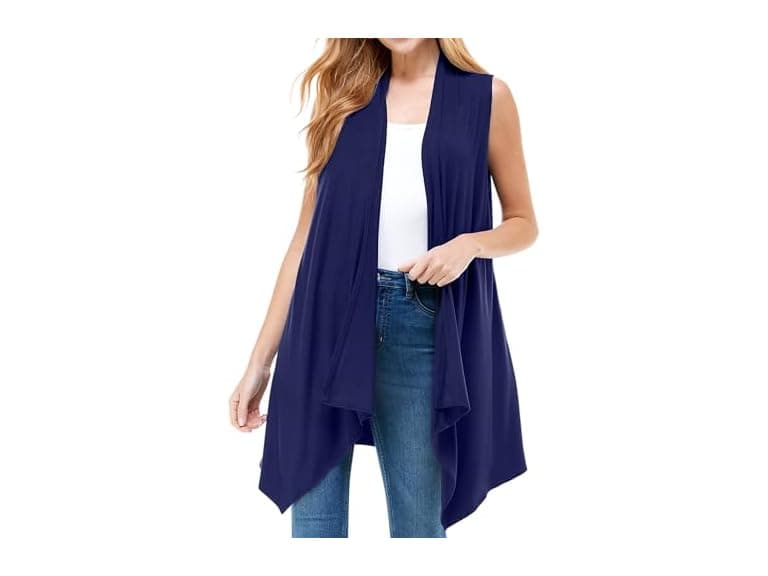 Azules Women (L) Sleeveless Cardigan Soft Vest - Image 1