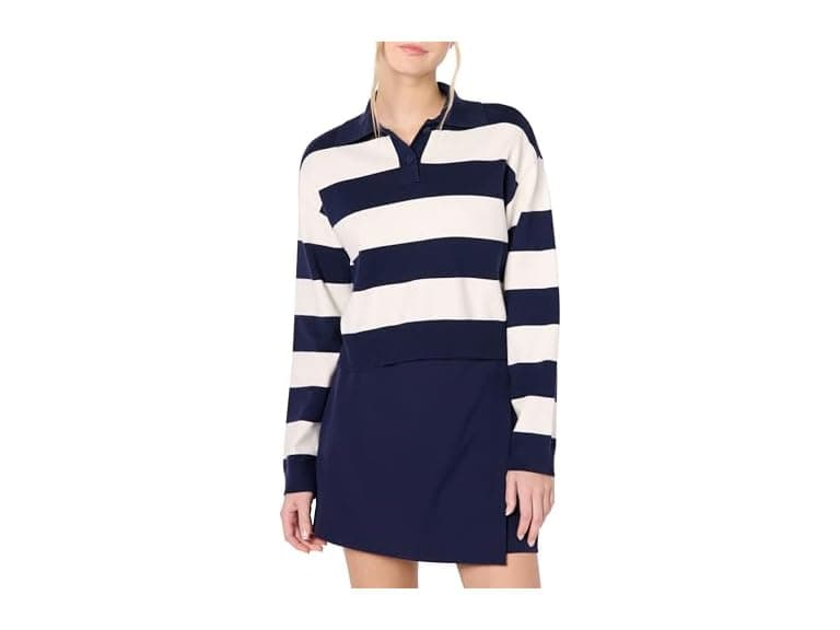 The Drop Women Joan Splitneck Polo Long Sweater - Image 1