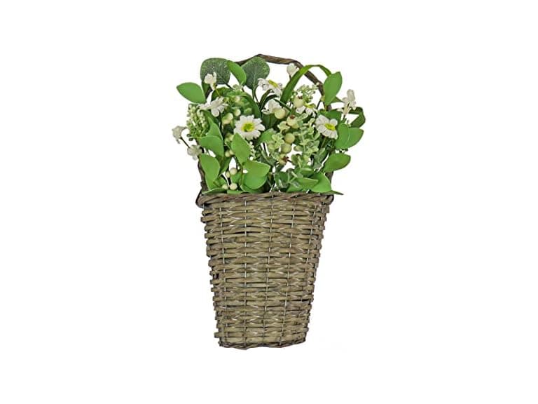 National Tree Company Artificial Hanging Wall Basket - Image 1