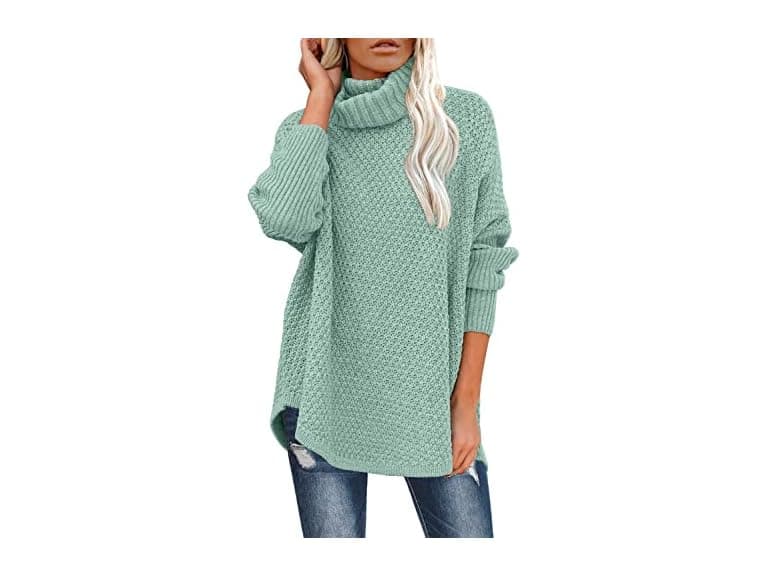 Dorose Women (M) Oversized Turtleneck Long Sweater - Image 1
