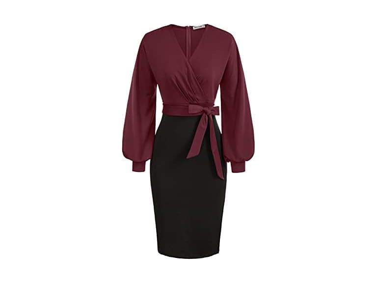 Grace Karin Women (M) Bodycon Dresses Wrap V Dress - Image 1