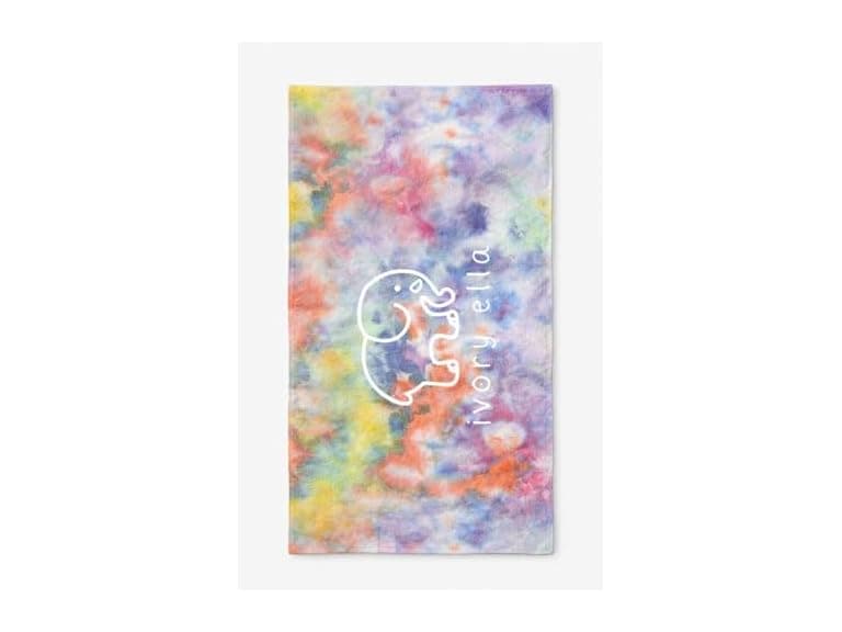 Ivory Ella, Beach Towel, Rainbow Cloud Tie Dye - Image 1