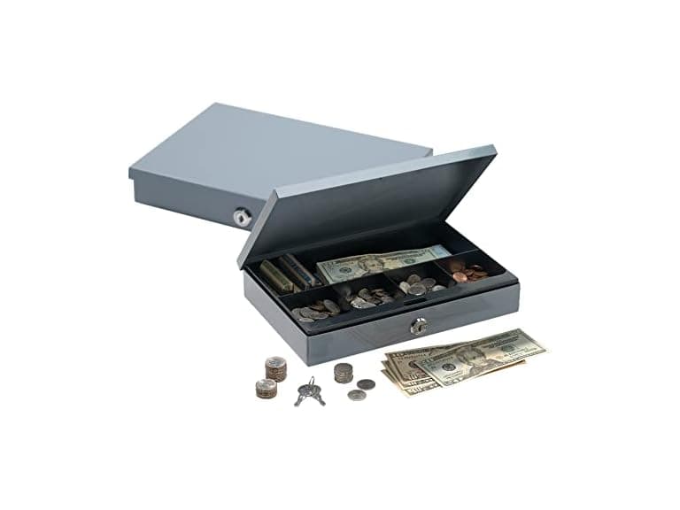 Office Depot Ultra-Slim Cash Box With Security Lock, - Image 1