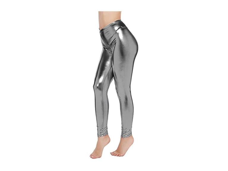 Pinkphoenixfly Women (M) Sexy Shiny Faux Pants - Image 1
