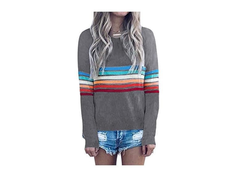 Ecowish Girls (S) Sweater Rainbow Colorful Tops - Image 1