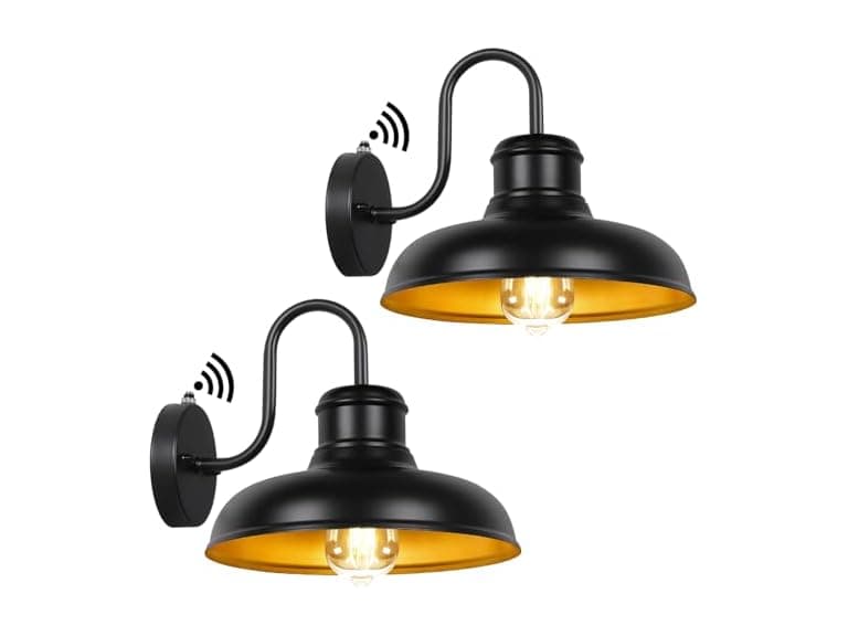 TOBUSA 2-Pack 11.5'' Black & Golden Wall Sconce - Image 1