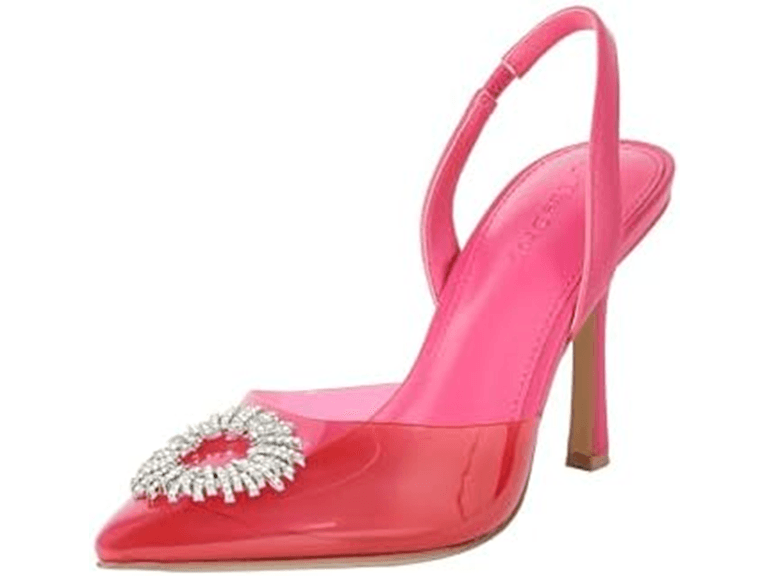 The Drop Women's Klara Pointed Toe Purple Satin - Image 1