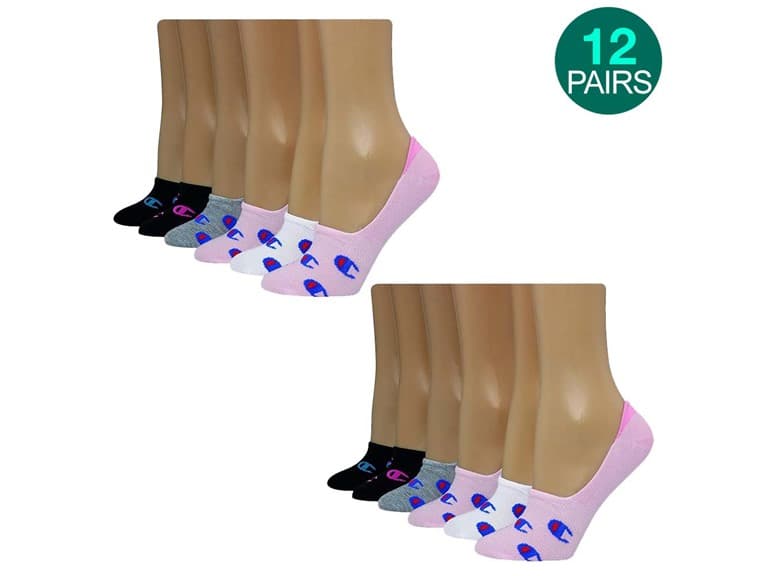 12-Pk Champion Liner Socks - Black - Image 1