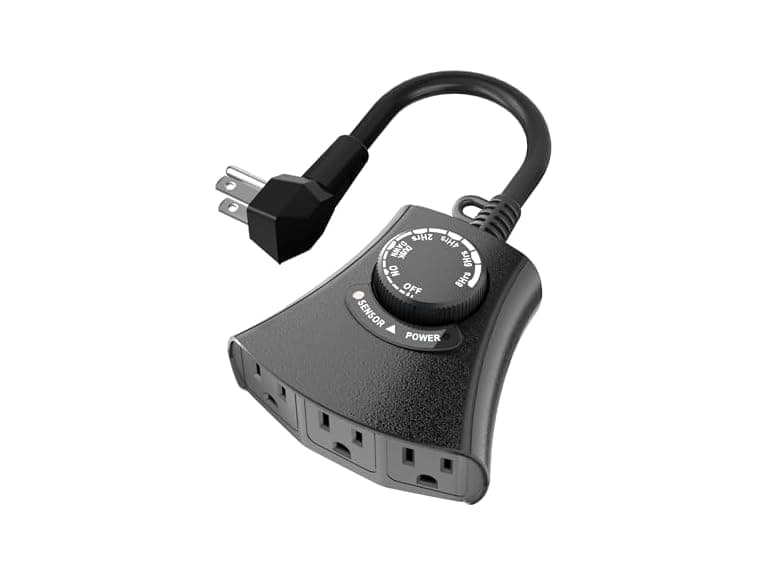 HBN Waterproof Outdoor Photocell Light Timer - 3 Outlets - Image 1