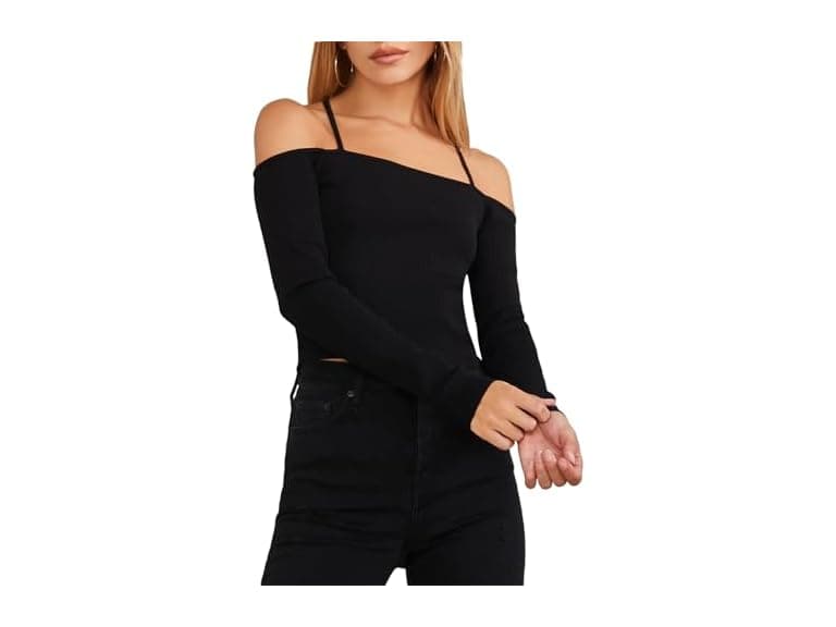 Forever 21 (L) Off-the-Shoulder Cropped Sweater - Image 1