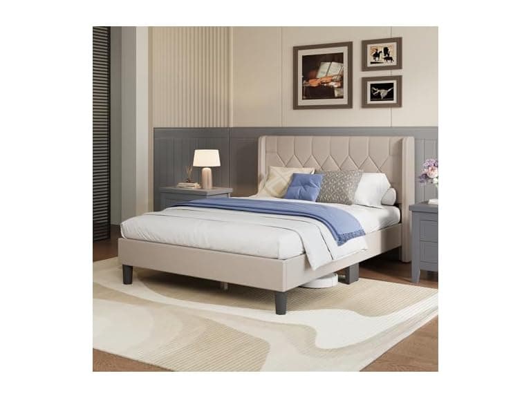 Avenco Full Size Bed Frame, Upholstered - Image 1