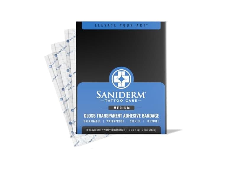 Saniderm Tattoo Aftercare Bandage 6x8 3 Sheets - Image 1