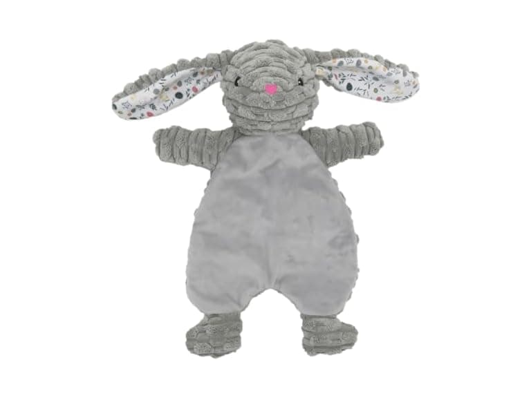 Linzy Plush Gray Bunny Dog Toy, Soft Squeaky Chew Toy - Image 1