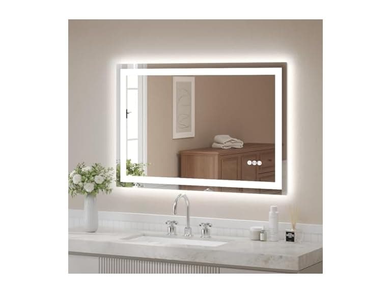 USHOWER LED Bathroom Mirror 48x32 Inch - Image 1