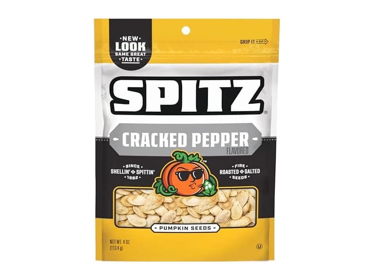 Spitz Pumpkin Seeds, Cracked Pepper, 4 Oz Snack Bag - Image 1