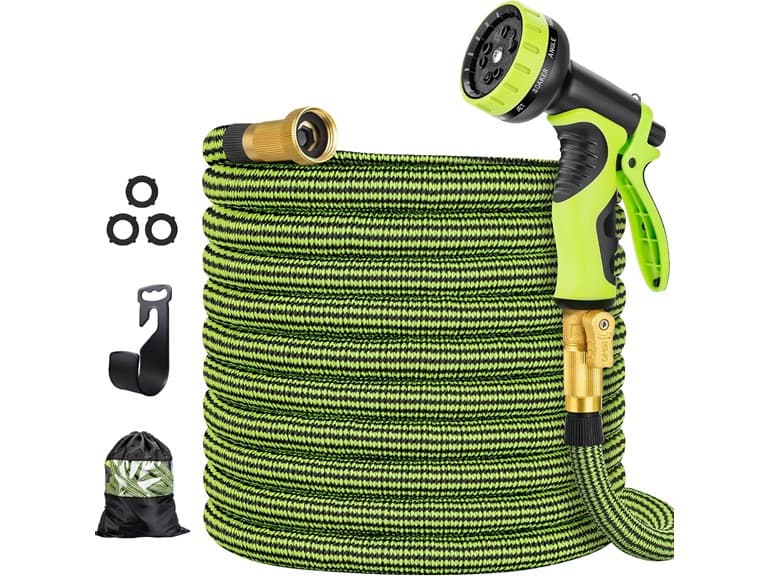 Expandable Garden Hose 50ft w/ 10 Nozzle- Choose Color - Image 1