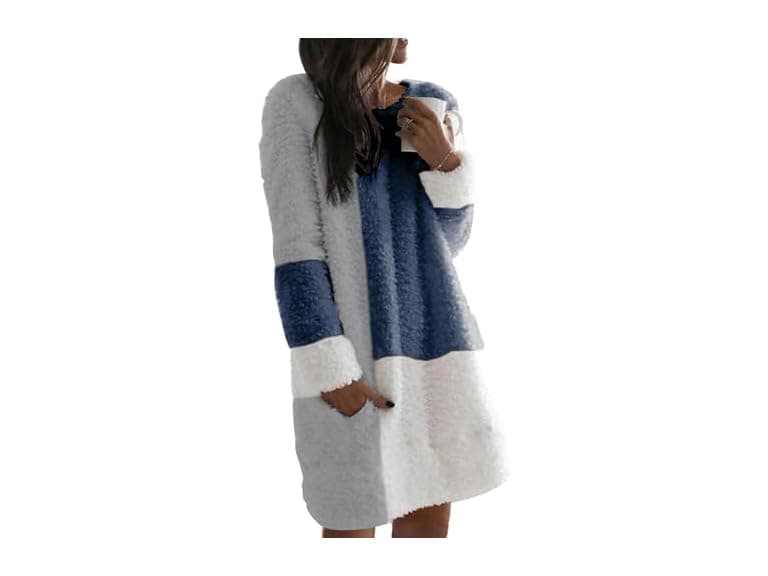 Nirovien Women (M) Fleece Tunic Pullover Long Coat - Image 1