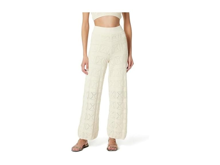 The Drop Women Diza Pull Flare Leg Crochet Pant - Image 1