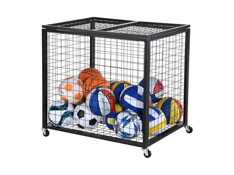 Rolling Sports Ball Storage Cart - Image 1