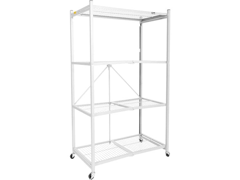 Origami R5 4-Shelf HD Folding Storage Rack, White - Image 1