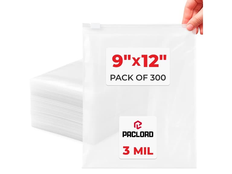 Paclord 1 Gallon 9" x 12" Slider Zip Poly Bags, Pack of 300 - Image 1