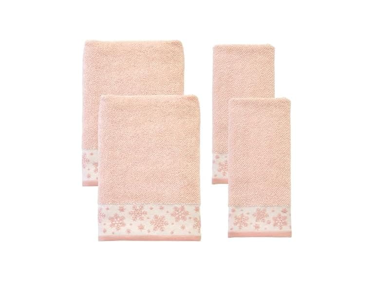 Winter Heather Snowflake 100% Cotton Premium 4-Pc Towel Set - Image 1