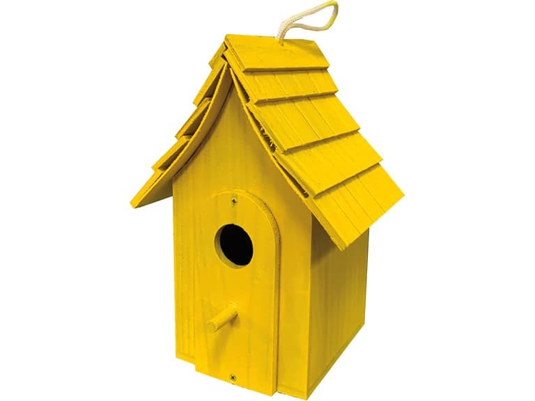 Yellow Cottage 9" Birdhouse - Image 1