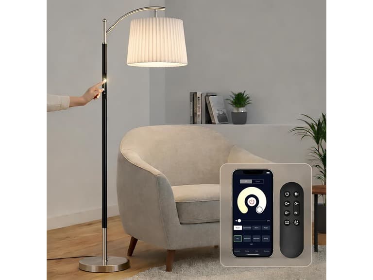 Etto Floor Lamp with Pleated Shades - Image 1