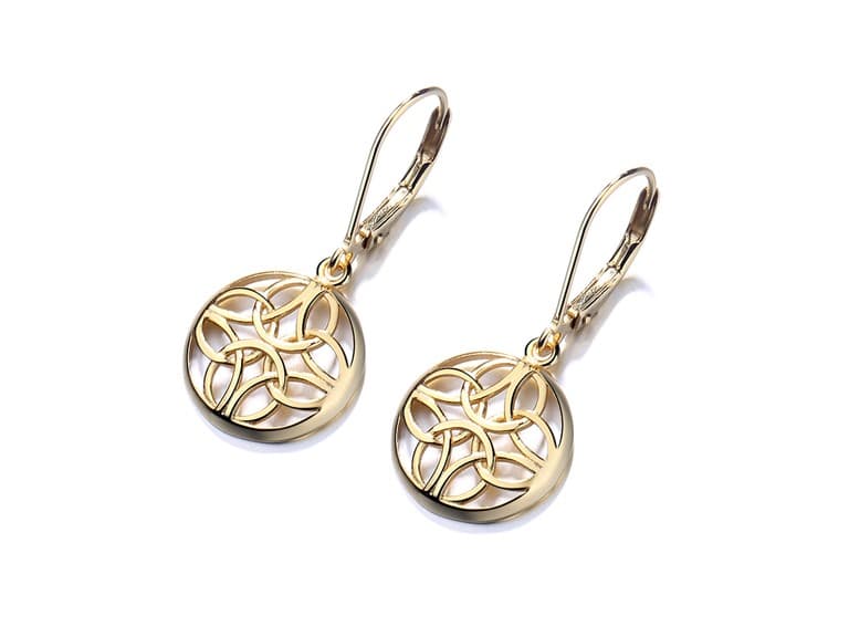 Gold Plated Lever-Back Celtic Earring - Image 1