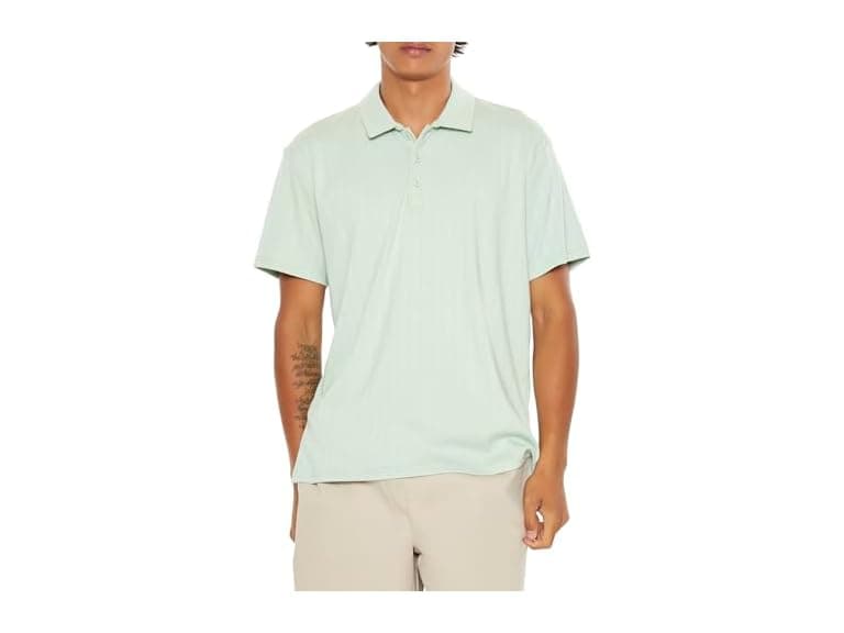 Forever 21 (M) Textured Polo Pistachio Shirt - Image 1