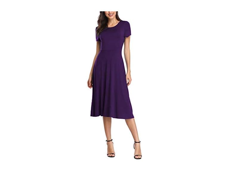 Urban CoCo Women (L) Short Sleeve High Waist Dress - Image 1
