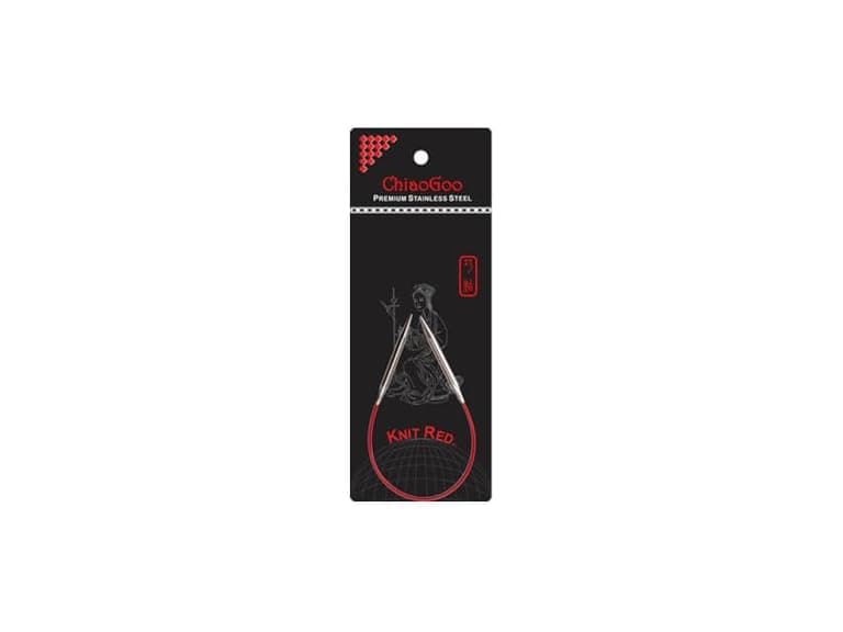 ChiaoGoo SS Knit Red Circular, 9" (23 cm) - Image 1