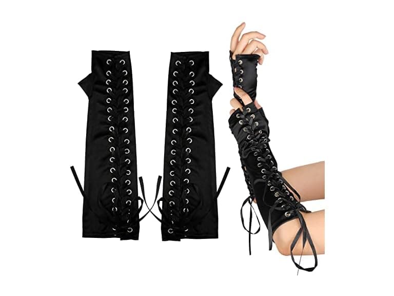 Geyoga (OS) Halloween Lace Fingerless Satin Party - Image 1