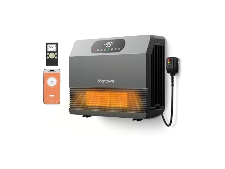 Brightown 1500W Electric Grey Wall Heater - Image 1