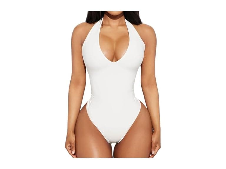 F2clo Women (XL) Sexy Halter V Neck Tops Jumpsuits - Image 1
