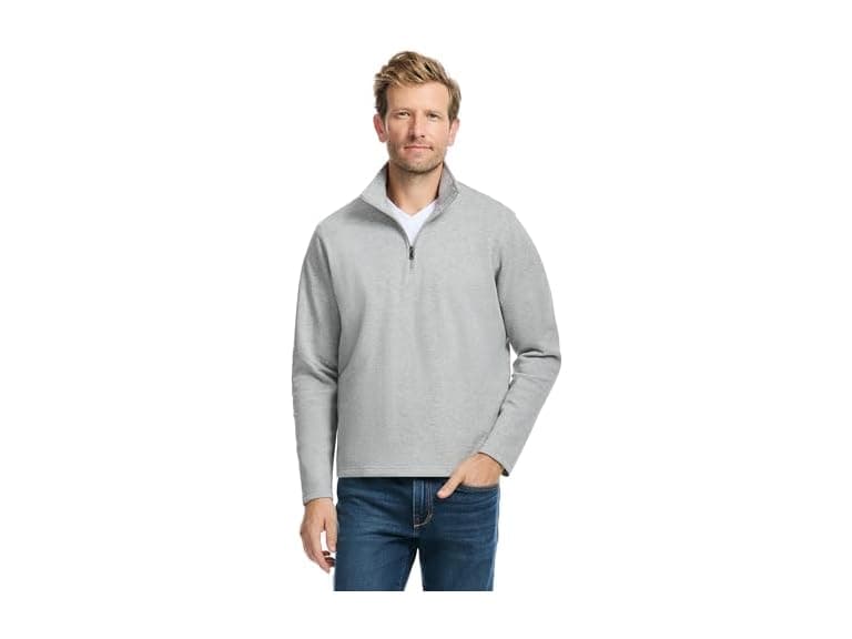 SAKS FIFTH AVENUE Men Pique Quarter-Zip Pullover - Image 1