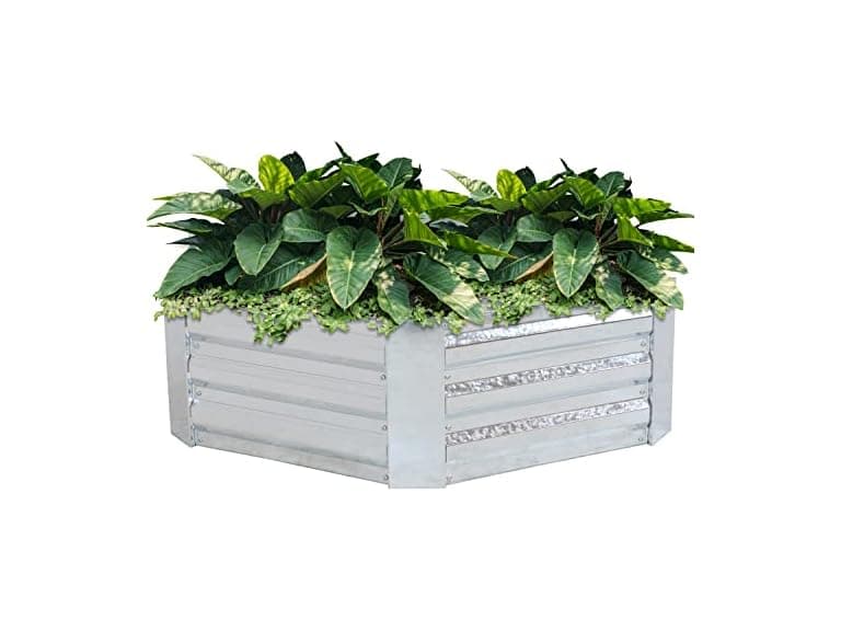 Sunnydaze 40.5" Hexagon Steel Raised Bed - Image 1
