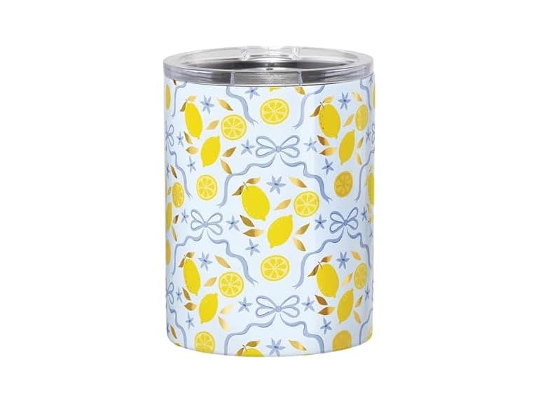 Travel Tumblers 12-Ounce, Yellow Lemons - Image 1