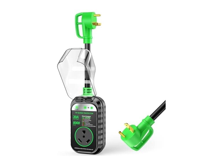 GEARGO RV Surge Protectors RV Adapter Plug for Camper(Green) - Image 1