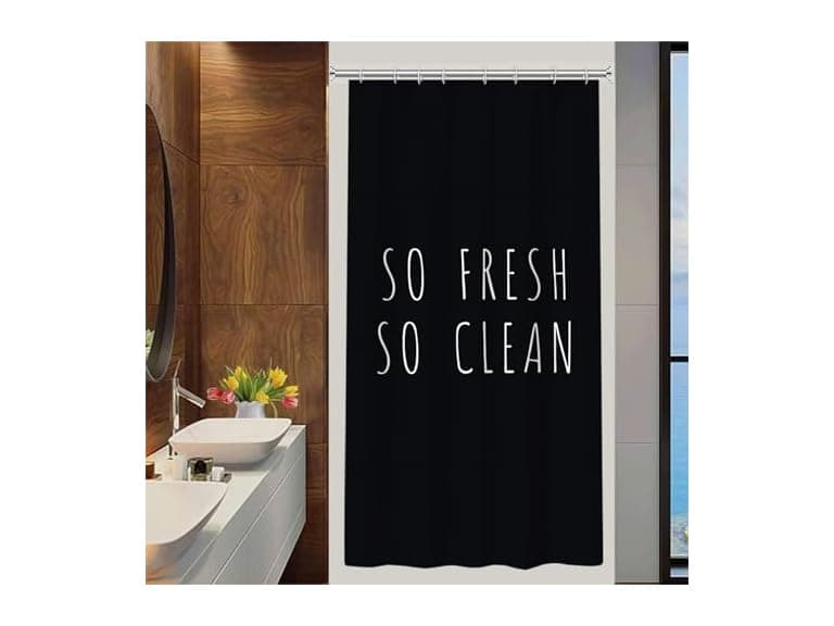 Yeele Black Shower Curtain - Image 1