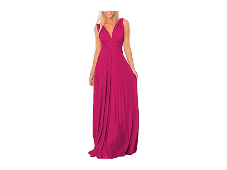 Olemek Women (XL) Sexy V Neck Backless Maxi Dress - Image 1