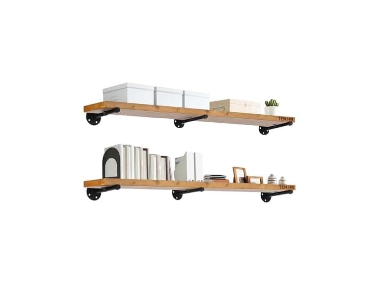 TEN49 Wood Shelves 48in Walnut 2-Pack - Image 1