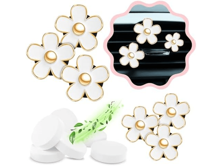 12 Pack Flower Car Air Freshener Clips - Image 1