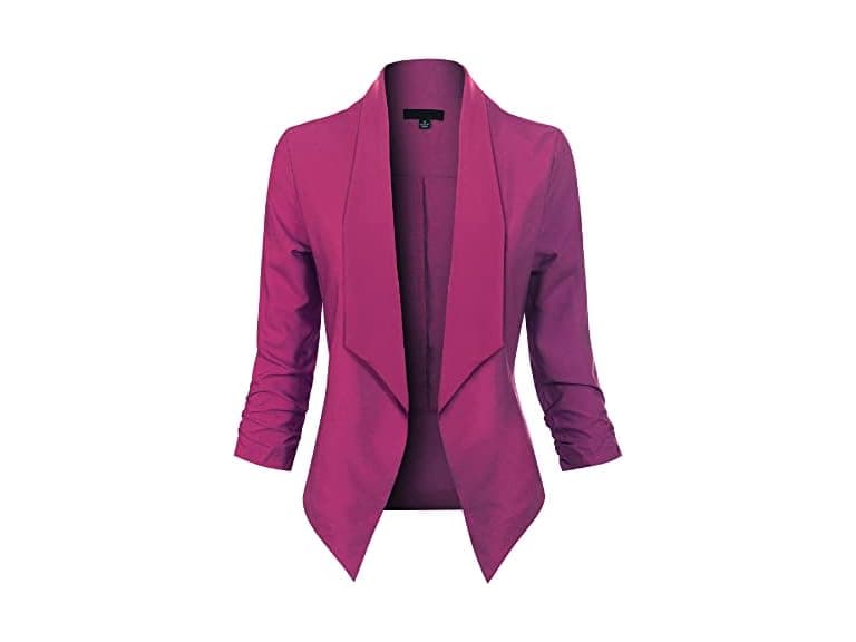 MixMatchy Women (L) Casual Work Solid Open Jacket - Image 1