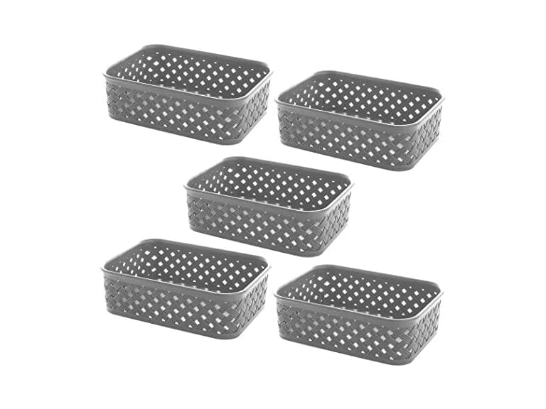 Small Plastic Storage Baskets 5-Pack - Image 1