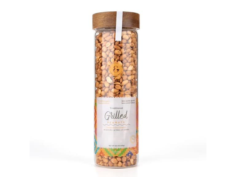 (3pk) Krok Krak Salted Grilled Peanuts in Glass Jar - Image 1