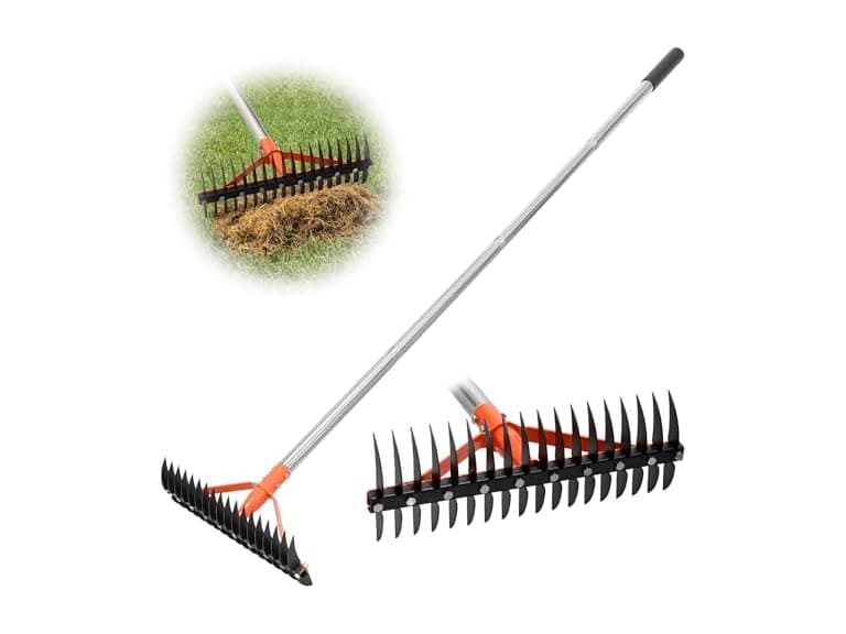 CKLT 18-Tine Thatch Rake 62.5in Handle - Image 1