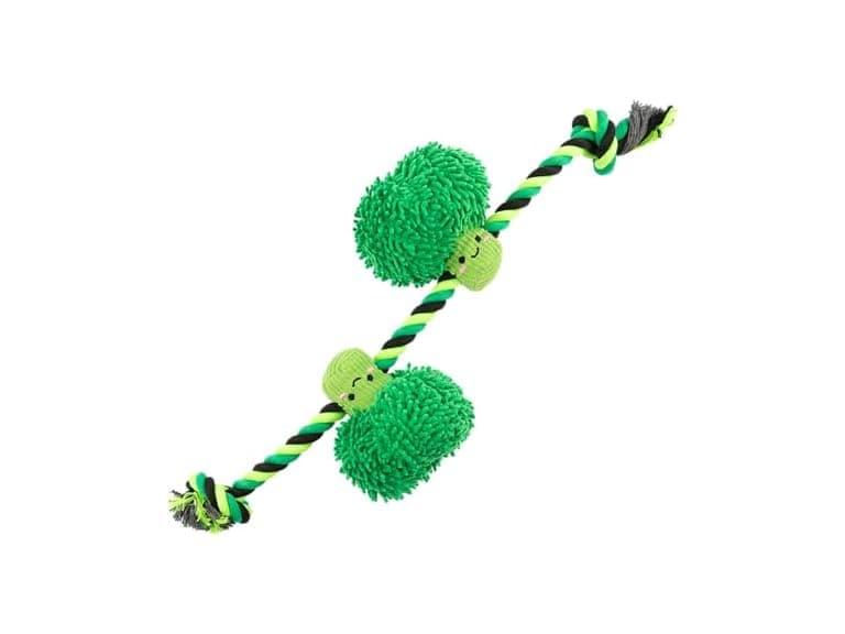 Dole for Pets Dog Rope Toy with Squeakers, Broccoli - Image 1